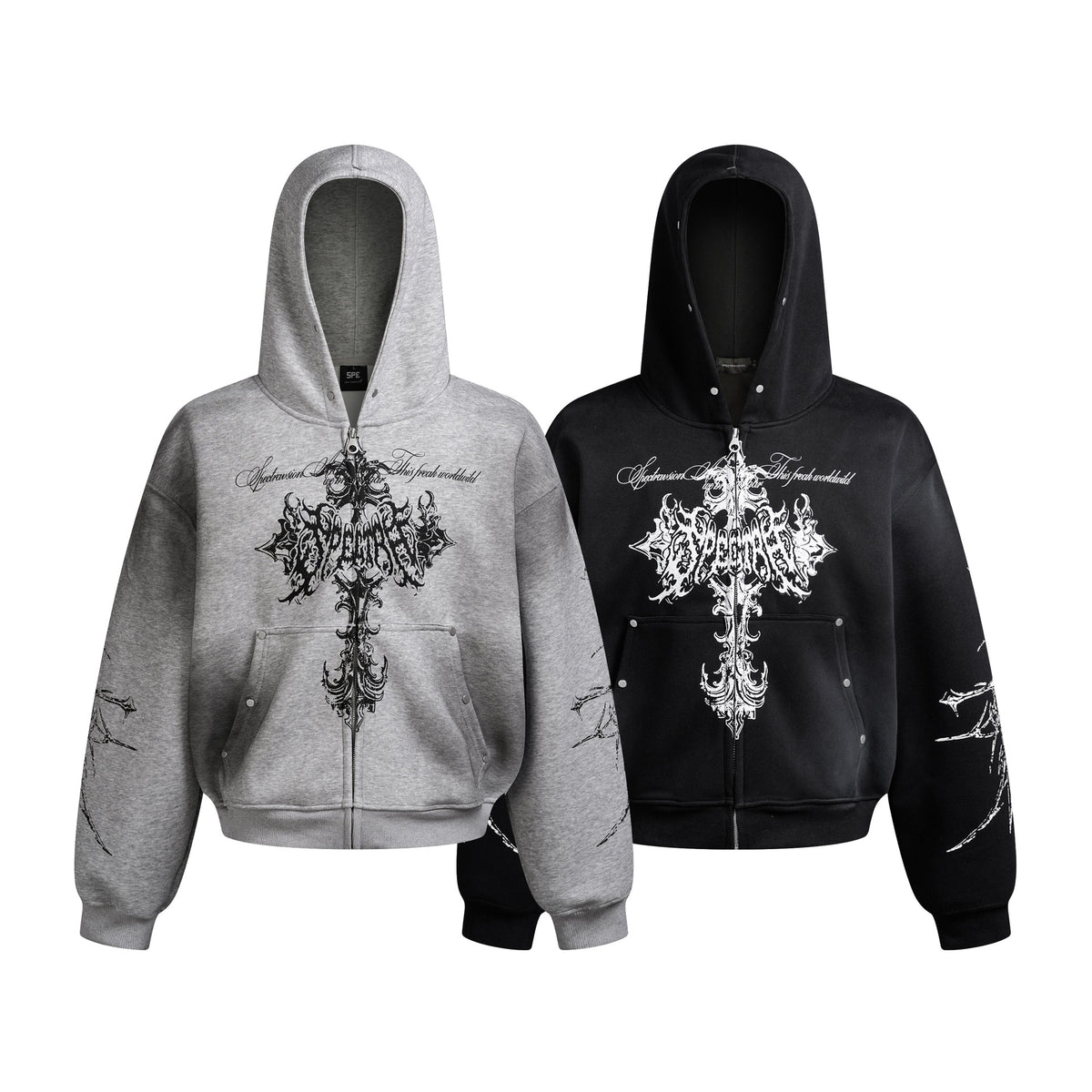 YAVIORA Cross Dyed Hoodie - Seldom Seen Styles