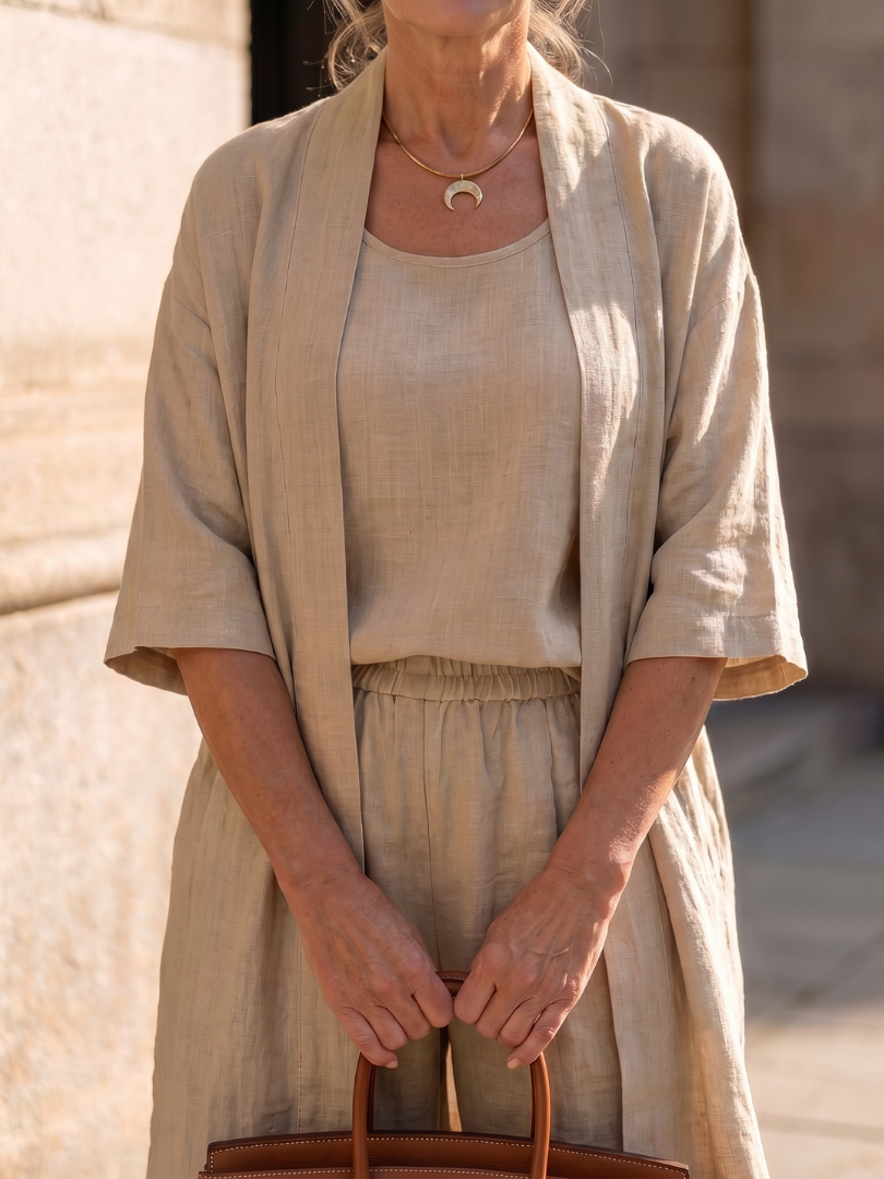 Yael | Three Piece Relaxed Top Pant Set - Seldom Seen Styles