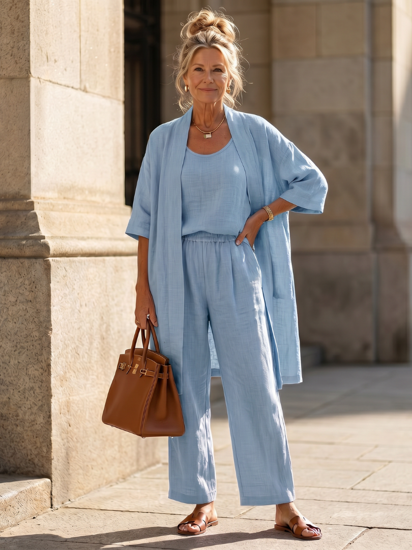 Yael | Three Piece Relaxed Top Pant Set - Seldom Seen Styles