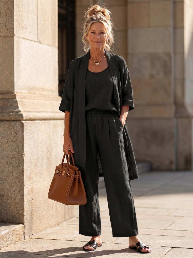 Yael | Three Piece Relaxed Top Pant Set - Seldom Seen Styles