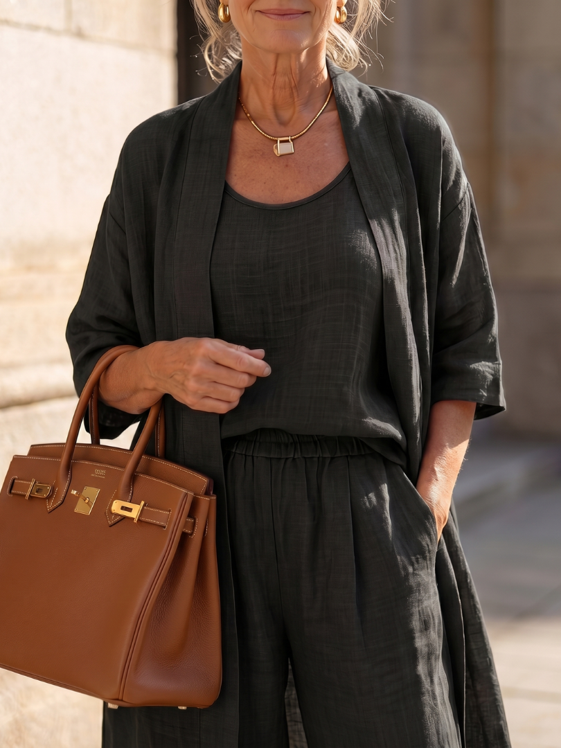 Yael | Three Piece Relaxed Top Pant Set - Seldom Seen Styles