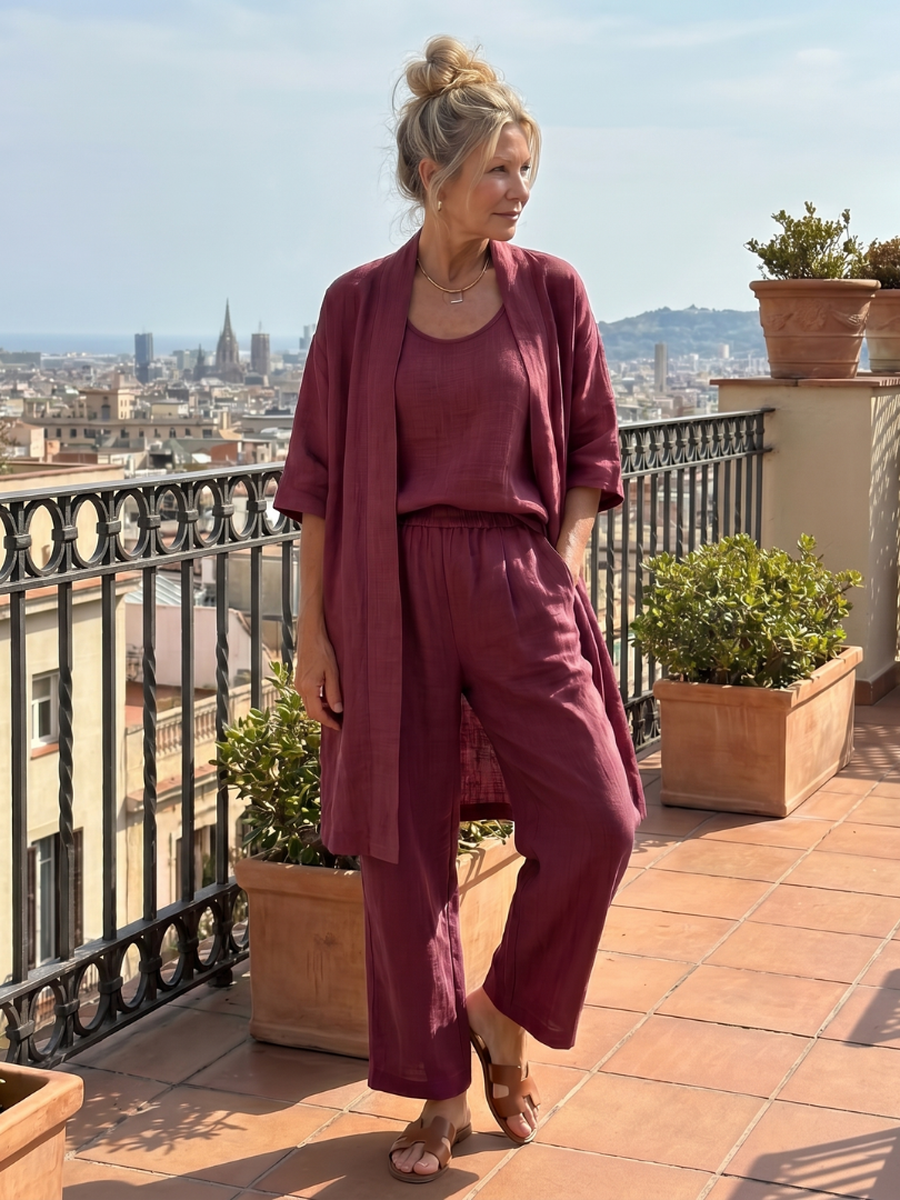 Yael | Three Piece Relaxed Top Pant Set - Seldom Seen Styles