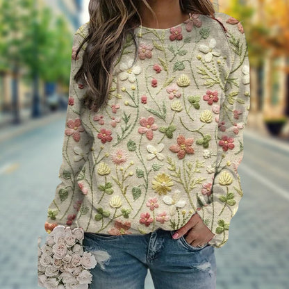 Yasmine | Pull fleuri pour femme