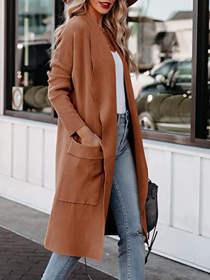 Upscale2024Autumn and Winter Coat Amazon Fall European and American Women's Clothing Casual Long Women's Woolen Slimming Coat Women's