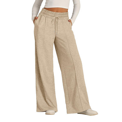 Women's Wide Leg Sweatpants Casual Loose Solid Color Pants Comfy Lounge Joggers Baggy Sweatpants Pockets