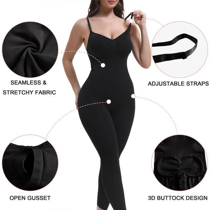 SHAPERX  Full Body Shapewear Tummy Control High Waisted Leggings Stretchy Bodysuit Black Sculpting