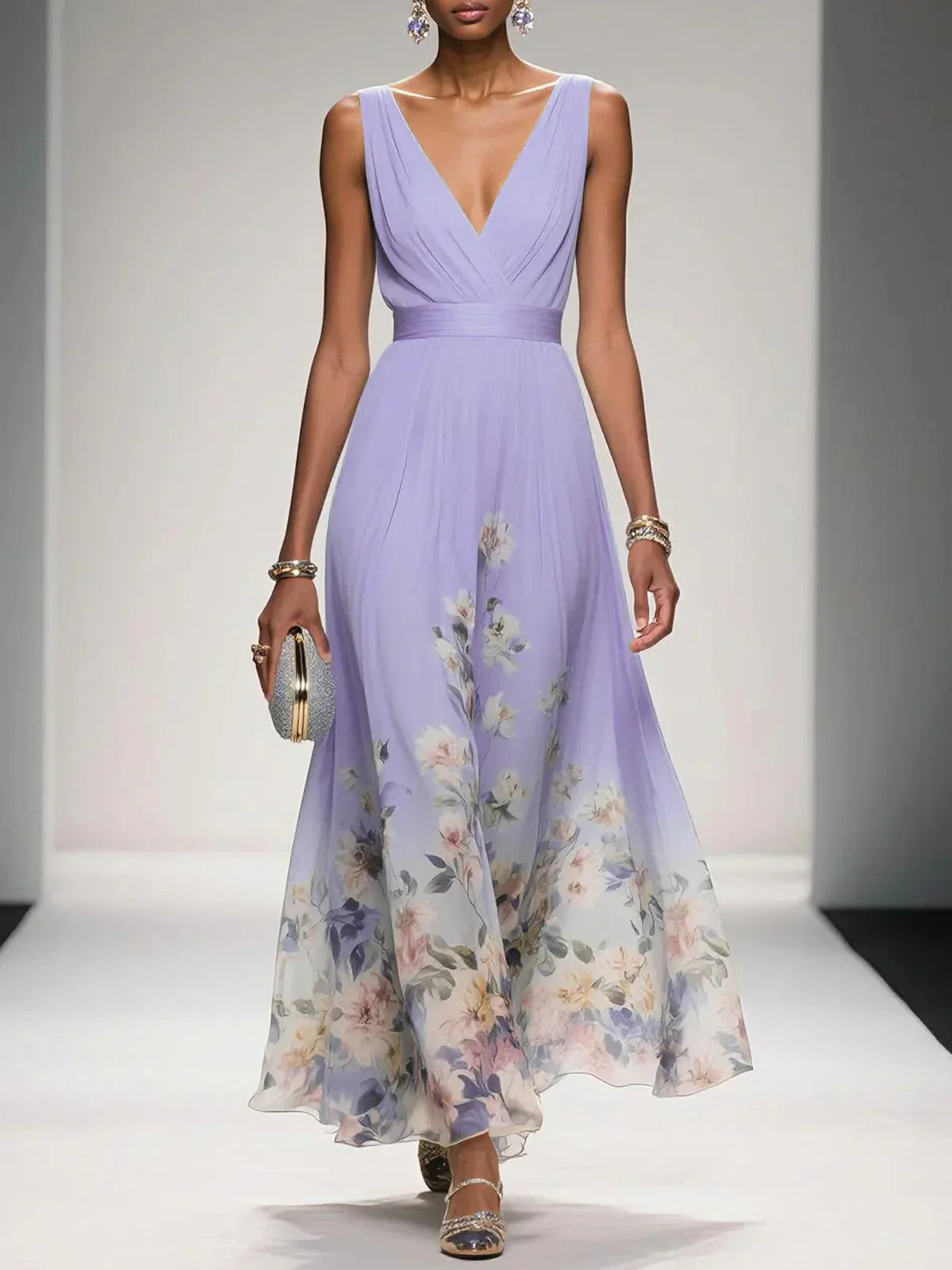 Blair | Women Floral Chiffon Summer Maxi Dress - Seldom Seen Styles