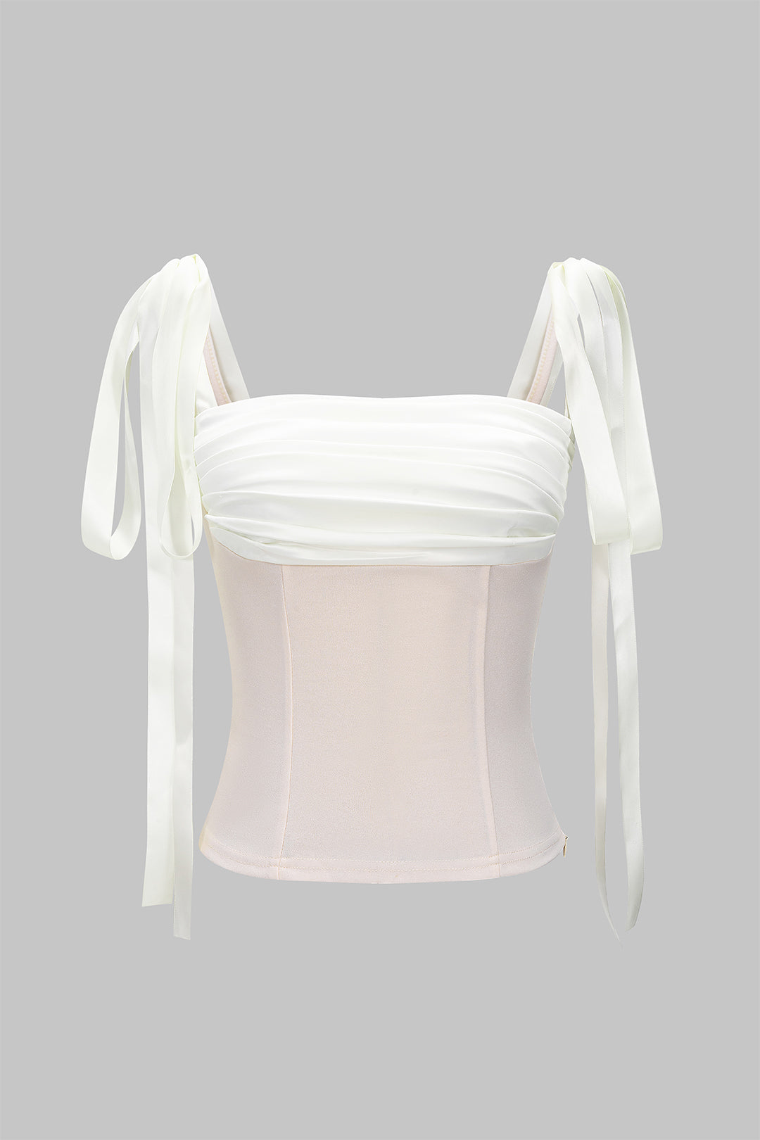 Satin Ruched Tie-Up Slip Cami Top - Seldom Seen Styles