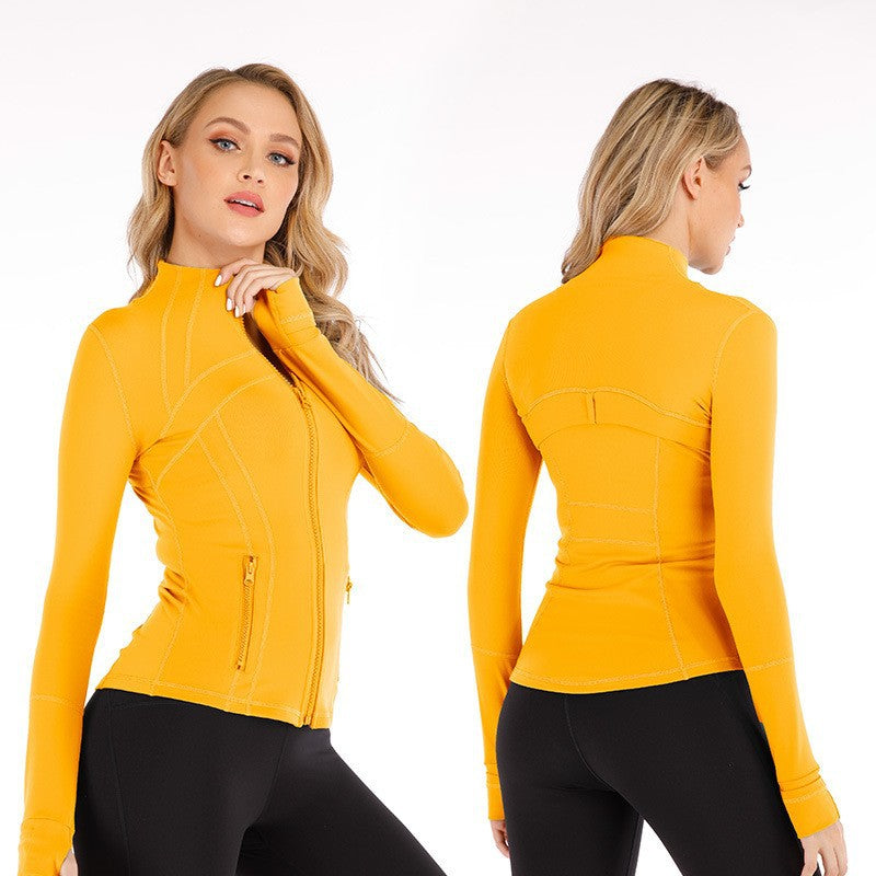 Yoga Clothes Autumn and Winter uarun Sports Jacket Women's Slim Stretch Zipper Running Yoga Fitness Long-Sleeved Upper Garment