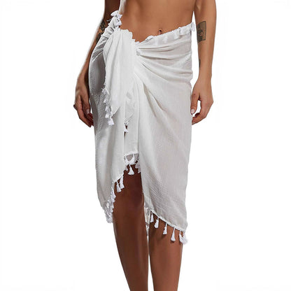 Women Beach Sarong Wraps with Tassels Swimsuit Coverup Summer Bathing Suit Cover Up Casual Swimwear