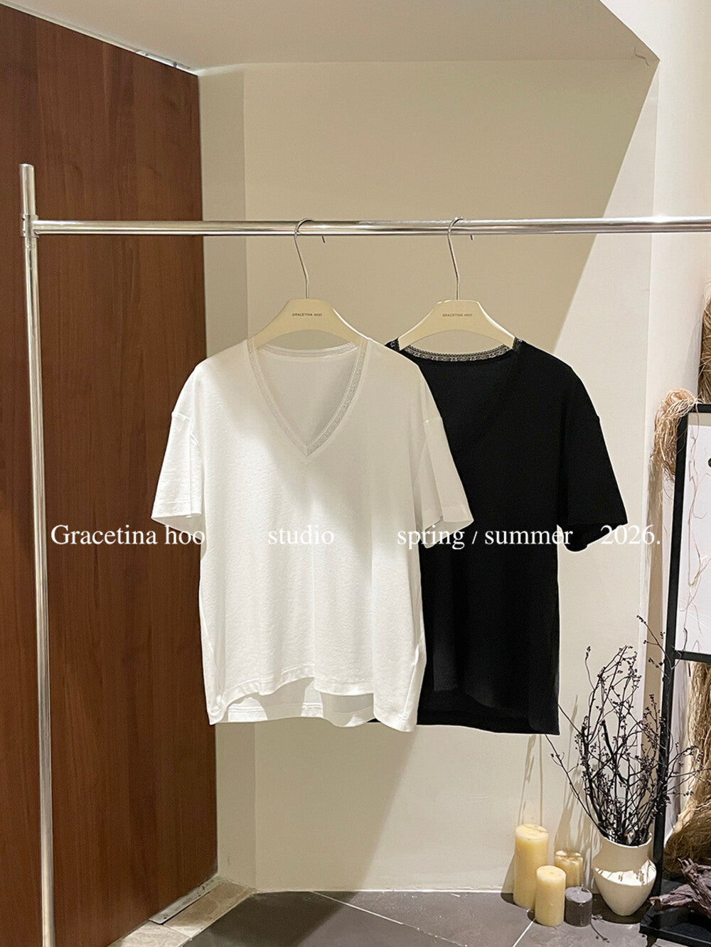 French Lace V-Neck T-Shirt – Minimal Loose Fit Casual Chic Summer Tee - Seldom Seen Styles