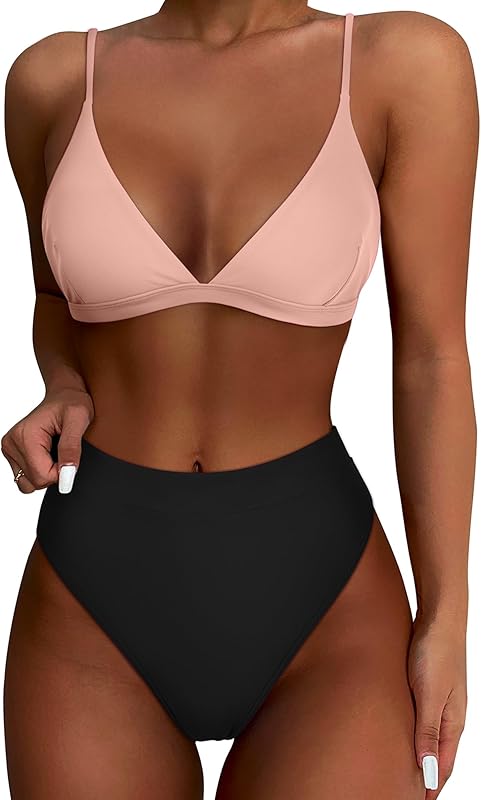 Women High Waisted High Cut Bikini Set Sexy Triangle Two Piece Swimsuits - Seldom Seen Styles