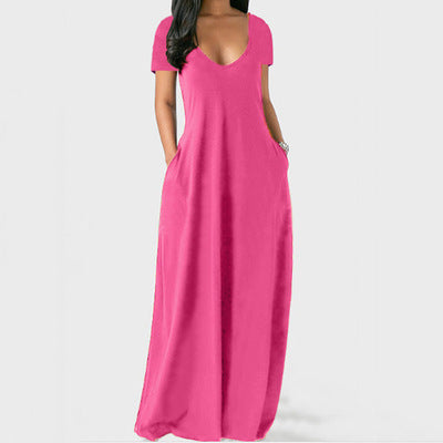 Robe de détente unie à poches pour femme, robe longue basique décontractée et confortable à manches longues, idéale au quotidien, vêtements de nuit pour toutes les saisons, tenue de détente, élégante, chemise de nuit pour femme, vêtements de nuit 