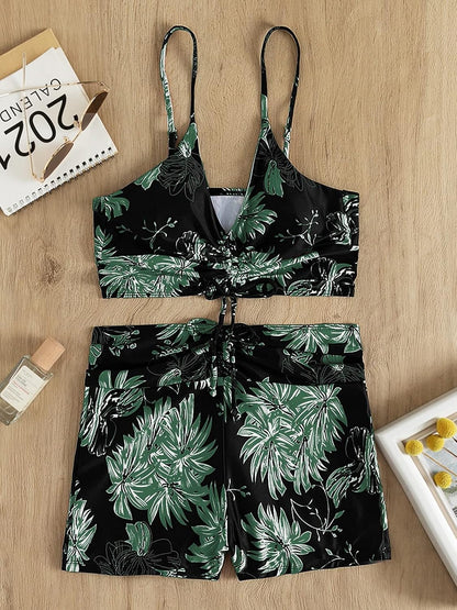 High Waisted Bikini Sets for Women Boy Shorts Swimsuits Sporty Bathing Suit - Seldom Seen Styles