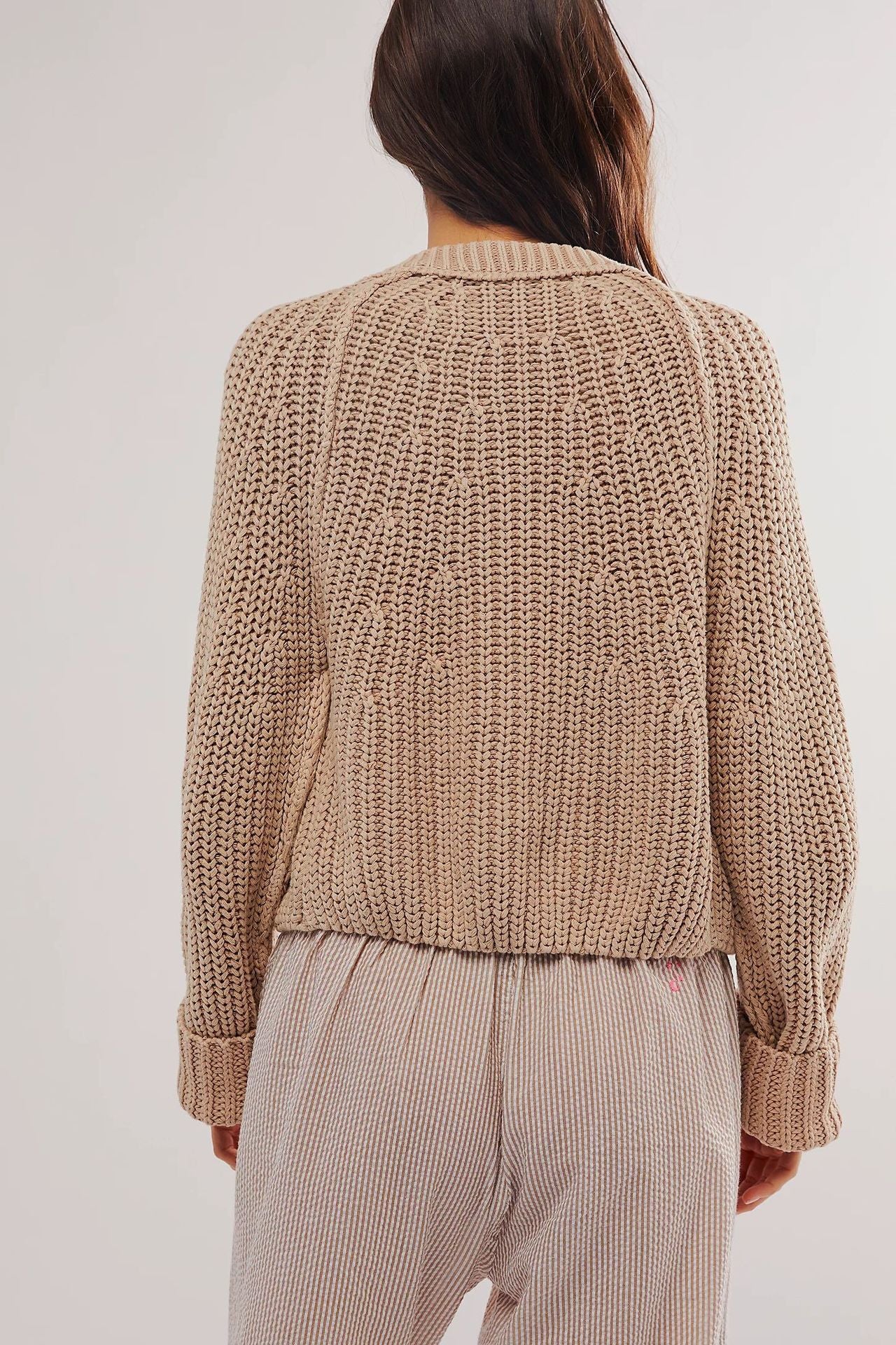 Autumn  Winter New Style Solid Color Thick Needle  Sweater Short Knitted Cardigan Jacket