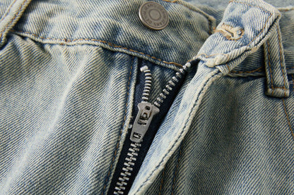 Women's Ripped Wide Leg Baggy Jeans High Waist Distressed Denim Pants Street Style Y2K Casual
