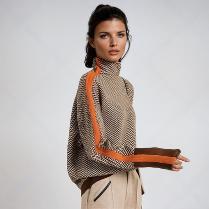 Charlotte | Crew neck sweater with striking contrasting stripes