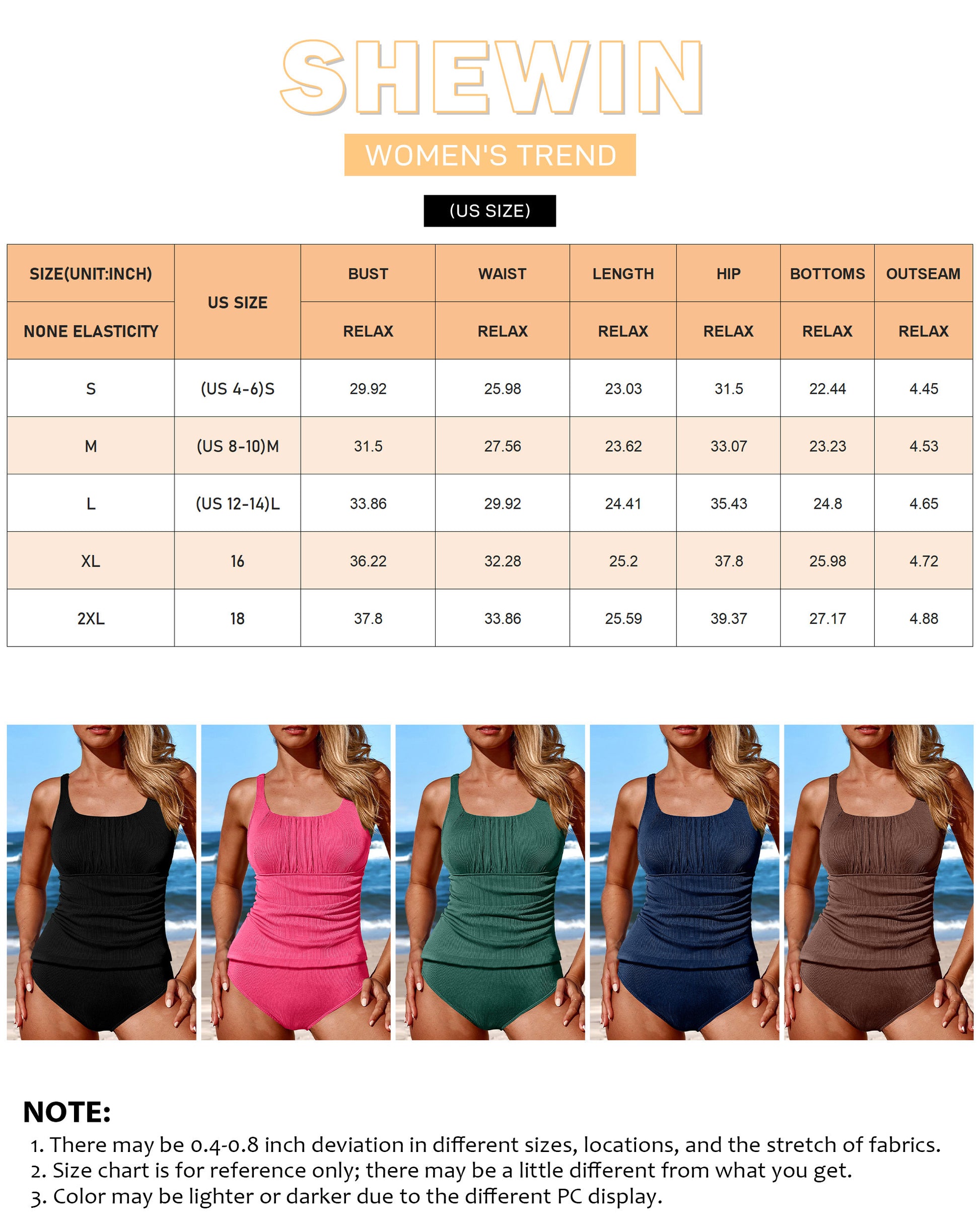 Bathing Suits for Women Two Piece High Waisted Ribbed Ruched Swimsuits Tummy Control Tankini Swim Top with Bottom Swimwear Black S-XXL - Seldom Seen Styles