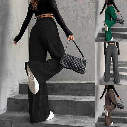 Women's Wide Leg Sweatpants Baggy Pants Lounge Yoga Knit Waisted Comfy Striped Workout Pants