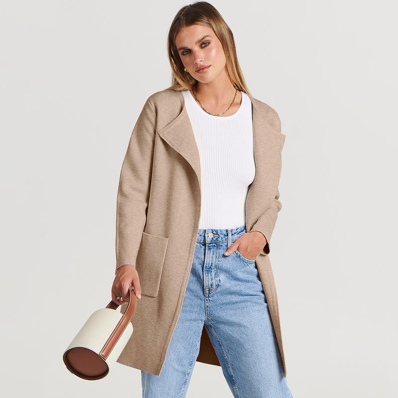 Women's Open Front Knit Lightweight Cardigan Casual Long Coatigan Sweater Lady Jacket Coat 2025 Fall Outerwear cardigan sweater