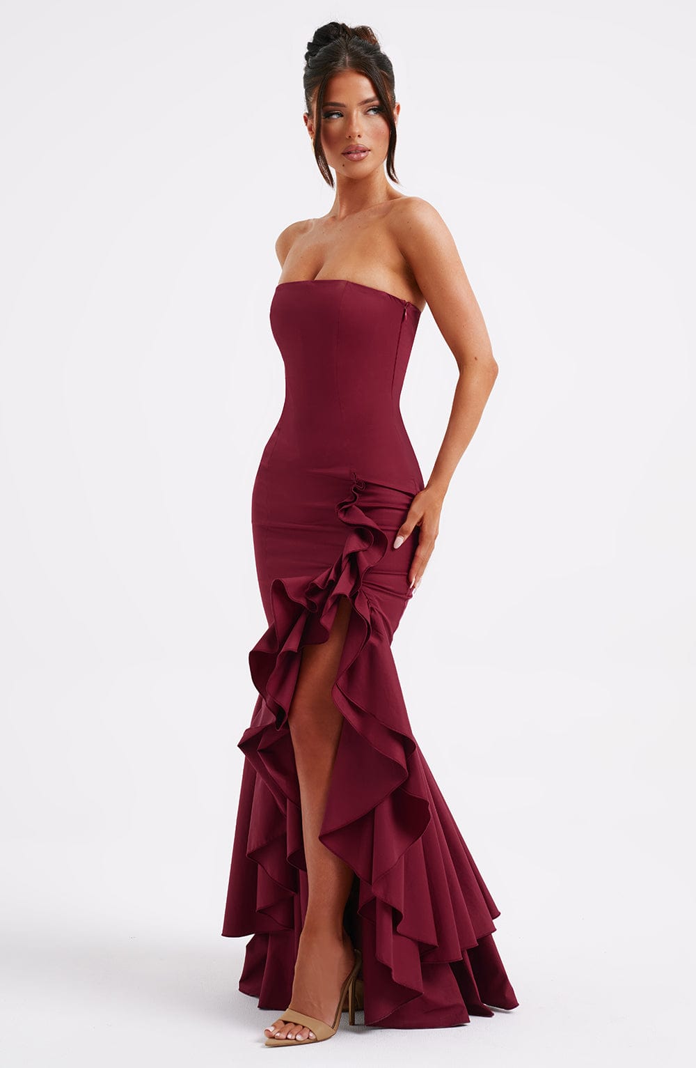 Angelina Maxi Dress - Burgundy - Seldom Seen Styles