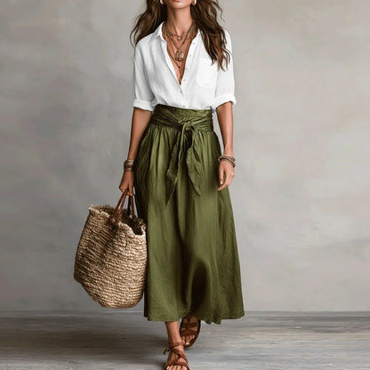 Anne | Linen Button-Down Two Piece Set