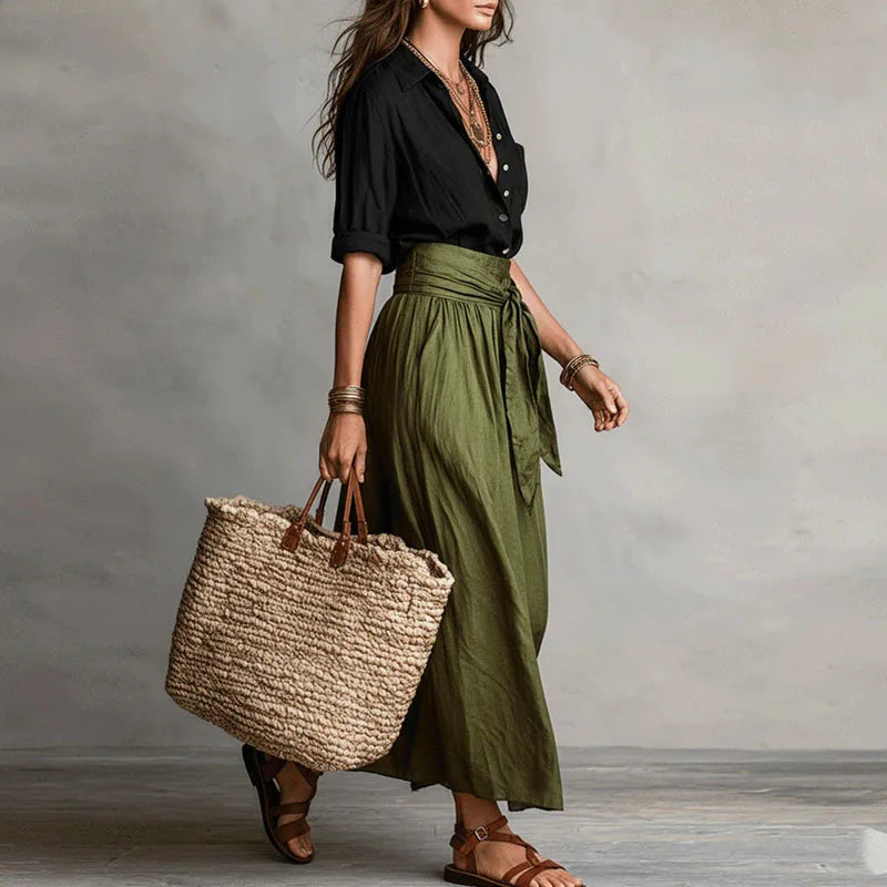 Anne | Linen Button-Down Two Piece Set