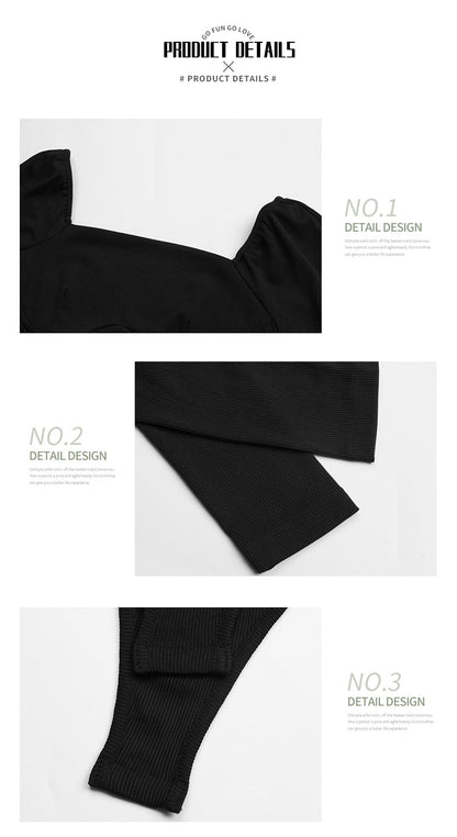 Women's Long Sleeve Bodysuit Shapewear Top Square Neck Bodysuit Halloween One Piece Basic Backless