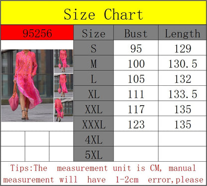 Women's Leopard Print Long Sleeve Split Maxi Dress V Neck Button Flowy Long Dress with Pockets Fashion Streetwears