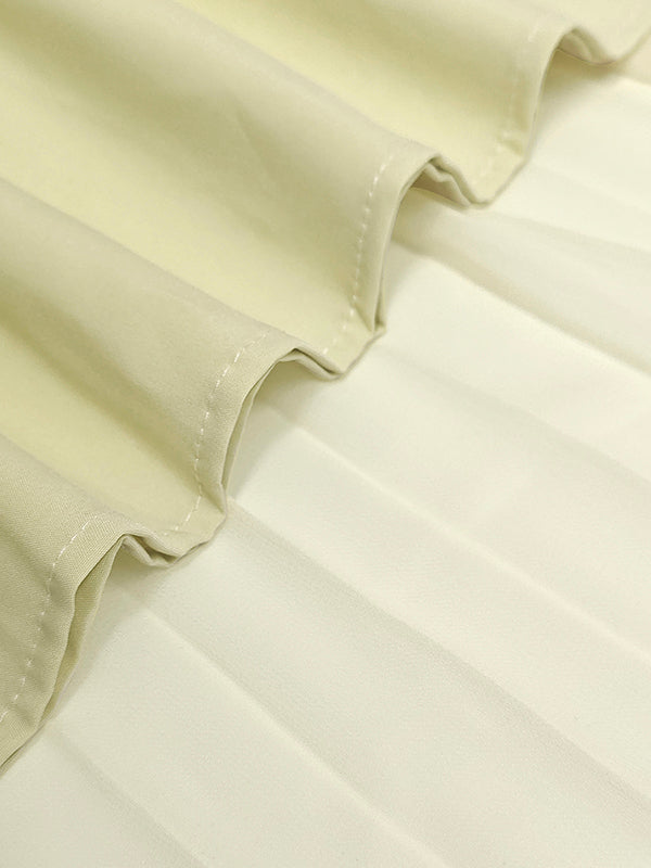 Sleeveless Gauze Pleated Solid Color Split-Joint Boat Neck Evening Dresses Maxi Dresses - Seldom Seen Styles