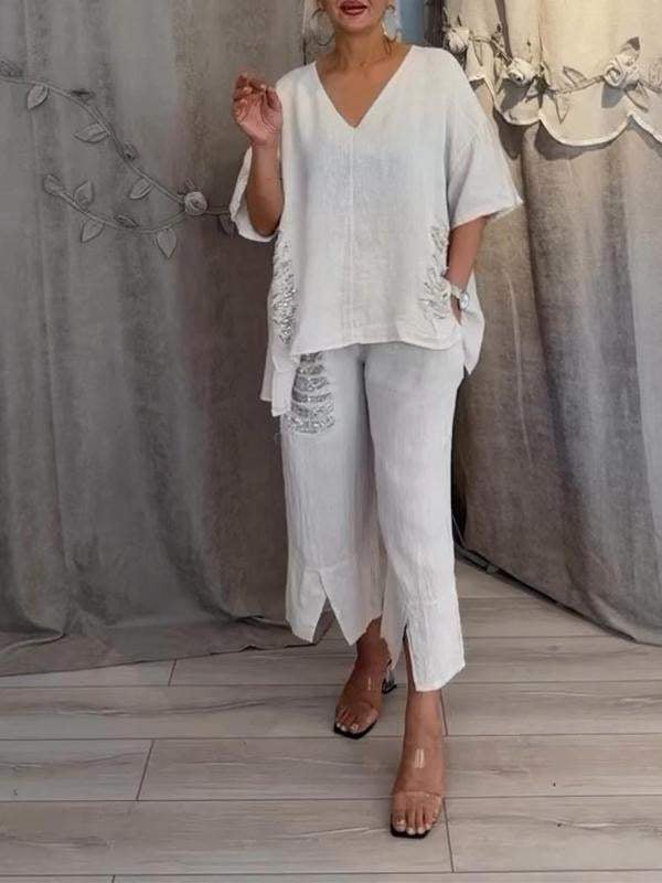 Elastic Waist Two-Piece Set - Seldom Seen Styles