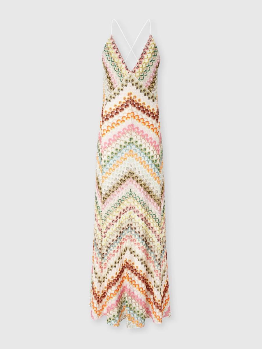 Women Sexy Hollow Beach Long Colorful Striped Printed V Neck Maxi Sleeveless Backless Sling Vacation Suspender Dress - Seldom Seen Styles