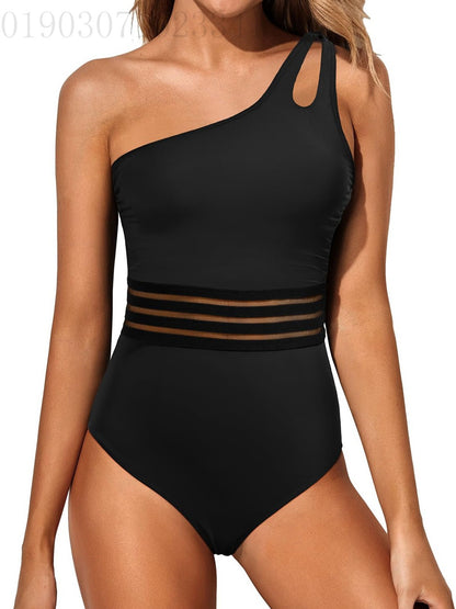 one shoulder one piece swimsuit