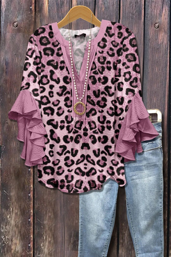 Haut à manches volantées et imprimé floral rétro pour femme, tenue vintage des années 90, chemises amusantes, élégantes et classe, jolie tenue d'été