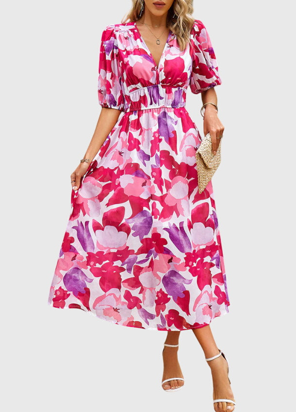Merlin | Flattering Floral Midi Dress - Seldom Seen Styles