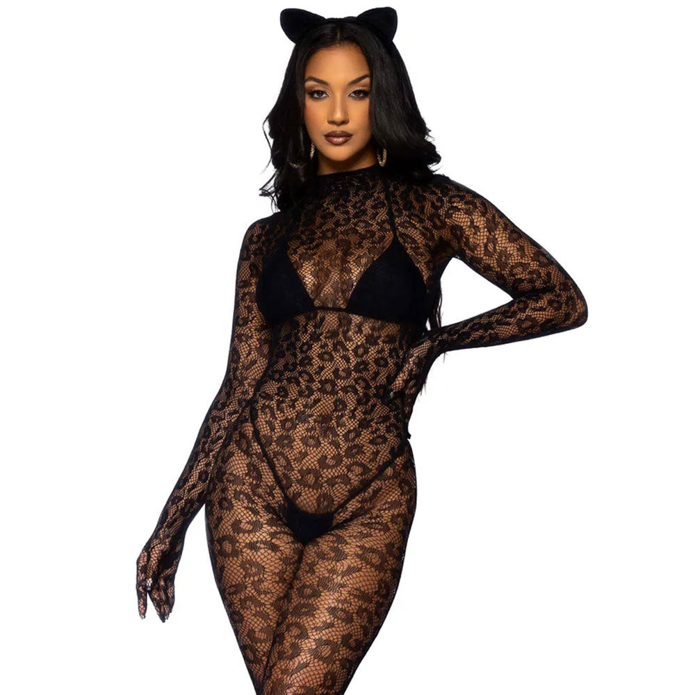 Sexy Lingerie Long Sleeve Bodysuit Fishnet Stockings Crotchless See-through - Seldom Seen Styles