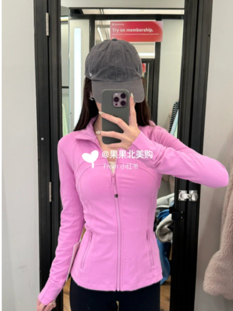 Yoga Clothes Autumn and Winter uarun Sports Jacket Women's Slim Stretch Zipper Running Yoga Fitness Long-Sleeved Upper Garment