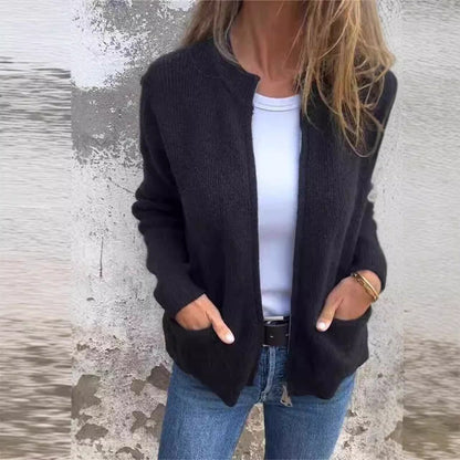 Womens Zip Up Cardigan Sweaters Crew Neck Trendy Jackets Long Sleeve Outfits Fall Fashion 2025 Winter Clothing