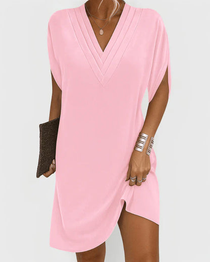 Evelyn V-Neck Short Sleeve Comfortable & Chic Dress