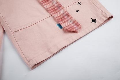 Women's Cute Embroidery Plaid Tie Wide Leg Denim Shorts High Waist Cherry Cat Bow Casual Sweet Streetwear Jean Shorts