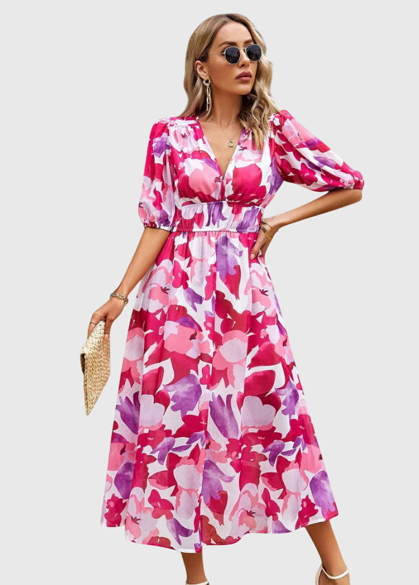Merlin | Flattering Floral Midi Dress - Seldom Seen Styles