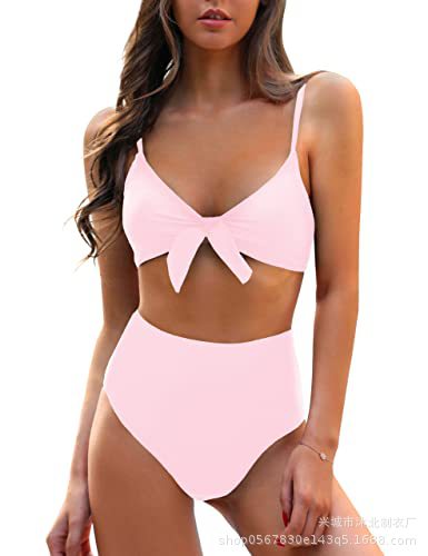 Womens High Waisted Bikini Set Tie Knot High Rise Two Piece Swimsuits Bathing Suits - Seldom Seen Styles