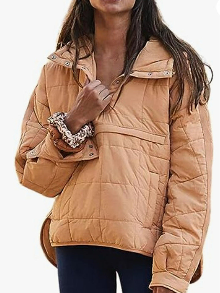 Womens Oversized Puffer Jacket Quilted Dolman Hoodies Pullover Long Sleeve Lightweight Warm Tops Coat - Seldom Seen Styles