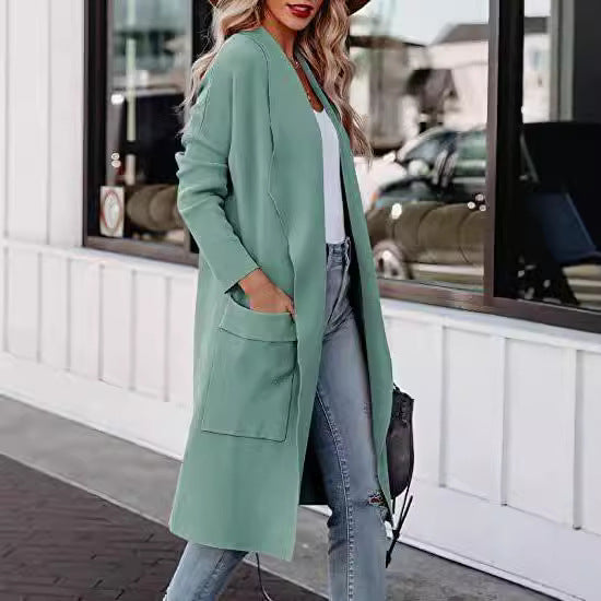 Upscale2024Autumn and Winter Coat Amazon Fall European and American Women's Clothing Casual Long Women's Woolen Slimming Coat Women's