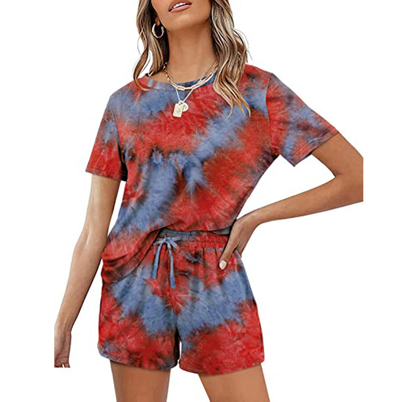 2025Summer New Women's Two-Piece Set Solid Color Short Sleeve T Casual T-shirt and Shorts Set for Women