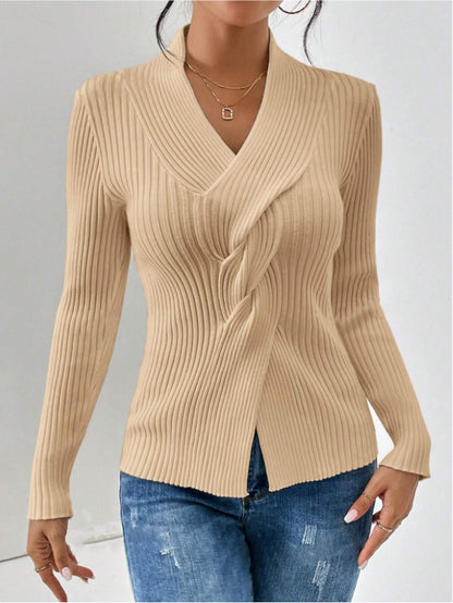 Long Sleeve Solid Color Slim Fit Sweater Women's Clothing Knitwear Fashion