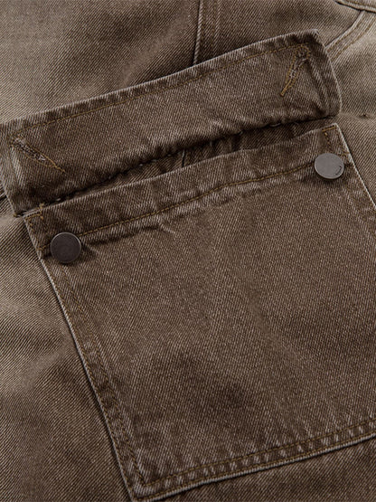 Vintage Washed Workwear Barrel Jeans