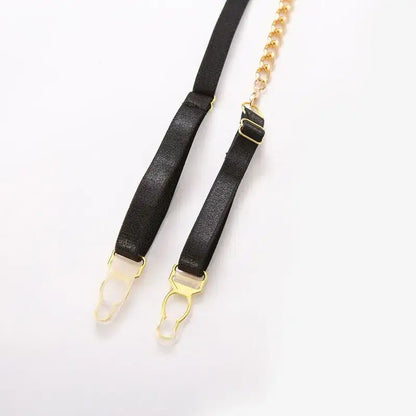 Black Cutout Metal Chain Bustiers