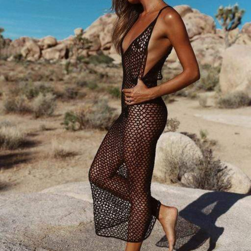 Backless Crochet Beach Cover Up - Seldom Seen Styles