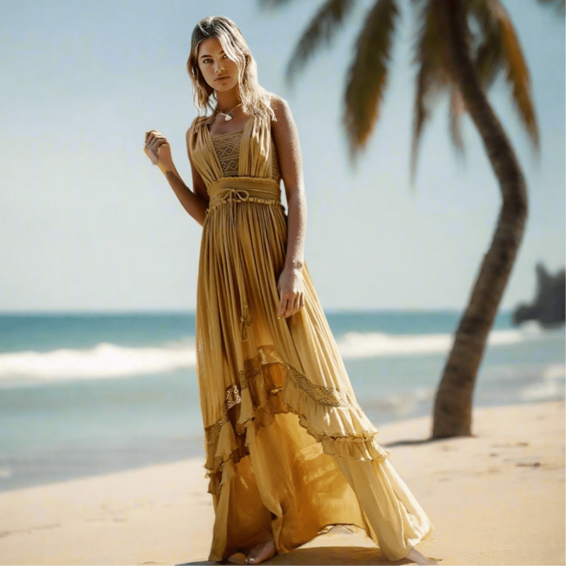 Boho Summer Beach Maxi Dress - Seldom Seen Styles